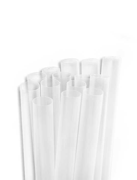 Technical and medical straws with high transparency